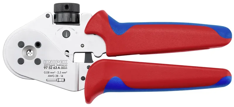 Knipex 97 52 63 A Crimpzange Gedrehte Kontakte 0.08 bis 2.5 mm² Inkl. Kunststoffkoffer, Knipex, mit Schaumstoffeinlage, Einstellung per Knopfdruck de Knipex – image du produit