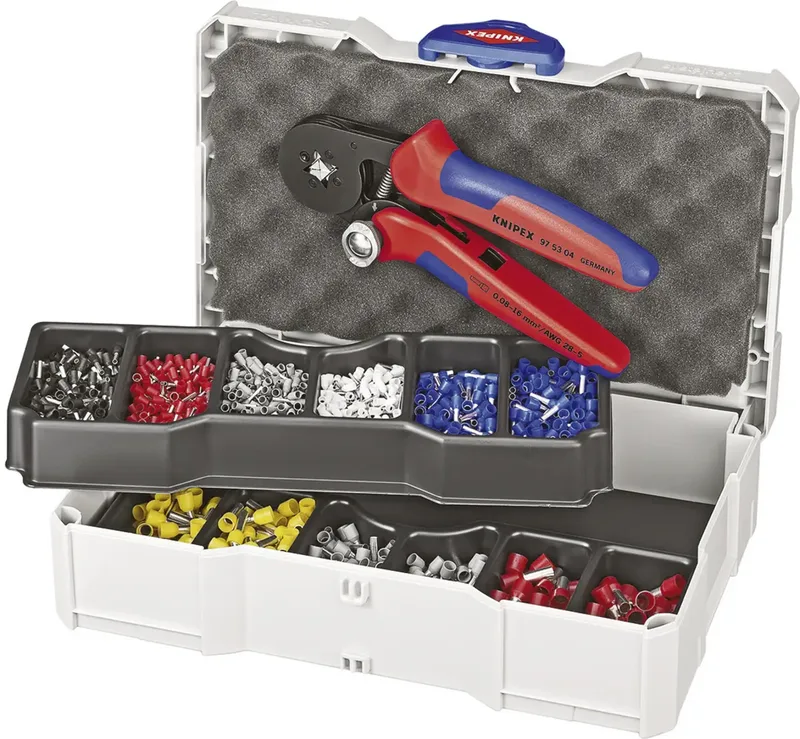 Knipex 97 90 09 Crimpzange Aderendhülsen 0.08 bis 10 mm² Inkl. Aderendhülsensortiment im Koffer von Knipex – Produktbild 1 von 2