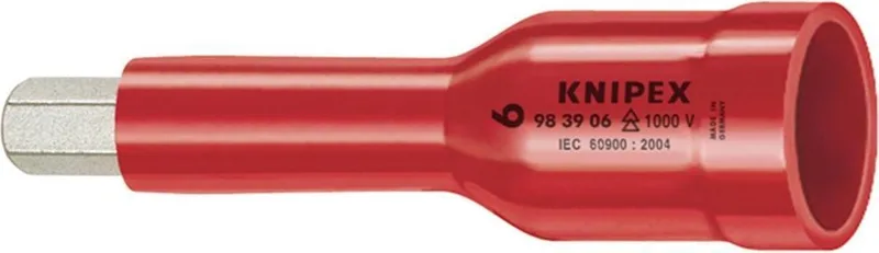 Knipex 98 39 08 VDE Dopsleutel 8mm - 1000V AC - 3/8" - binnenzeskant by Knipex, Red – product image