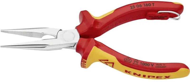 platte ronde tang met snijder/bevestigingsoog (radiotang) - 2506160T de Knipex, Kleurloos – image du produit