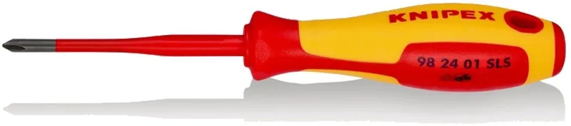 Plus/minus schroevendraaier VDE Grootte PH 1 Koplengte: 80 mm by Knipex, Kleurloos – product image