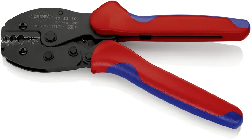 PreciForce 97 52 50 Crimpzange Koaxial-Steckverbinder BNC, TNC RG58, RG174, RG188, RG316 fra Knipex – produktbillede 1 af 2