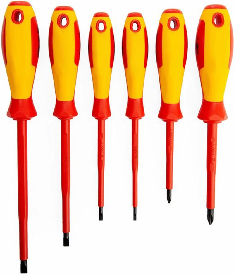 KNIPEX 00 20 12 V05 VDE Schraubendreher-Paket PlusMinus / Schlitz 6-teilig von Knipex, Kleurloos – Produktbild