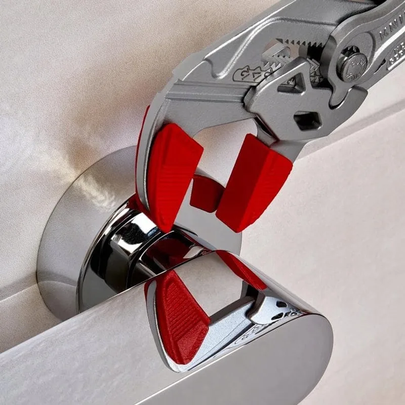 Tang-sleutel 180mm 2-in-1 met zachte kappen fra Knipex, Rød – produktbillede