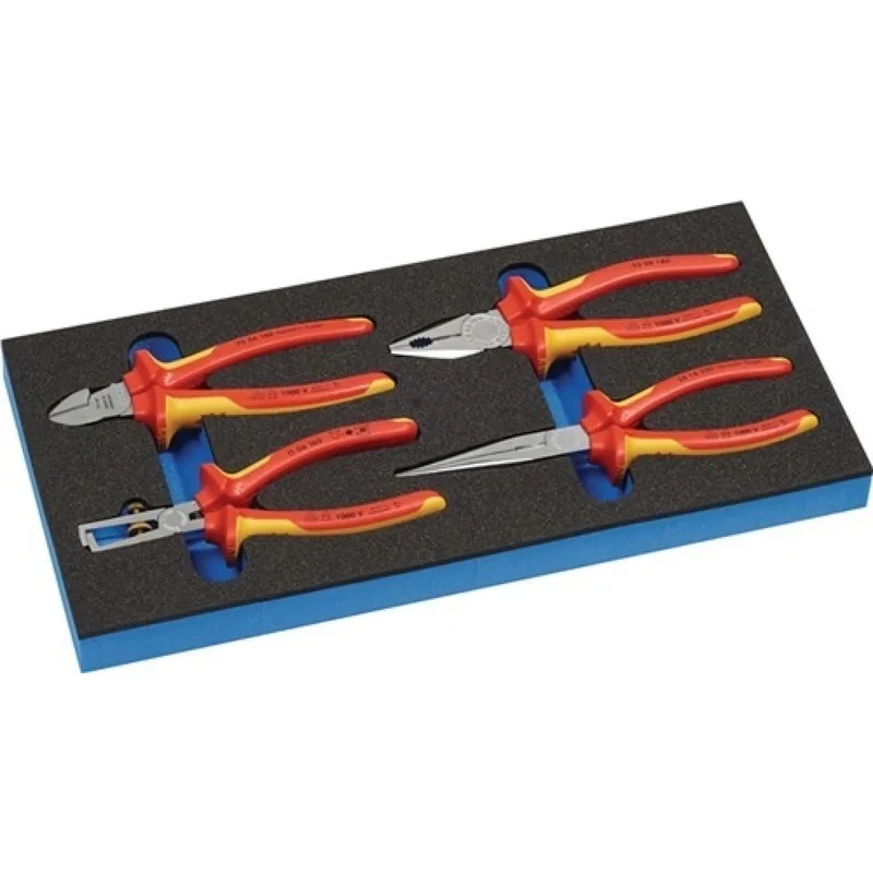 Zangensatz B.185xT.385xH.30mm1/3 Werkzeugmodul 4-tlg.VDE Knipex Zangen von Knipex – Produktbild