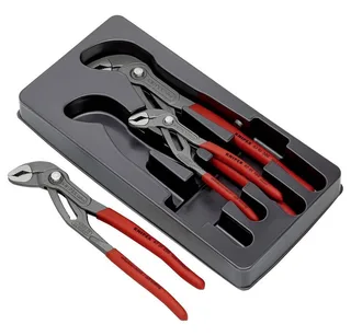 Zangenset ®-Paket 00 20 09 V02, Einstellung per Knopfdruck, Selbstklemmeffekt, Feinverstellung von Knipex – Produktbild 2 von 2