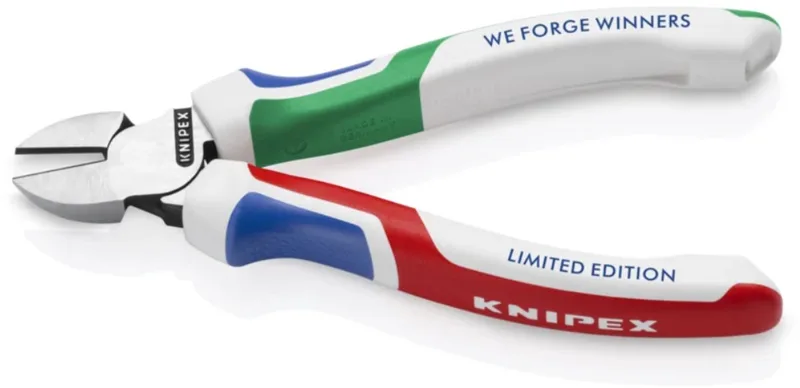 Zijsnijtang 160 mm - LIMITED EDITION in Rood Wit Blauw - WE FORGE WINNER - Collectors Item OP=OP de Knipex, Rood Wit Blauw Groen – image du produit