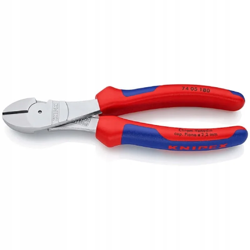 Zijsnijtang 180mm, 20% meer kracht, chroom, 74 05 180 von Knipex – Produktbild