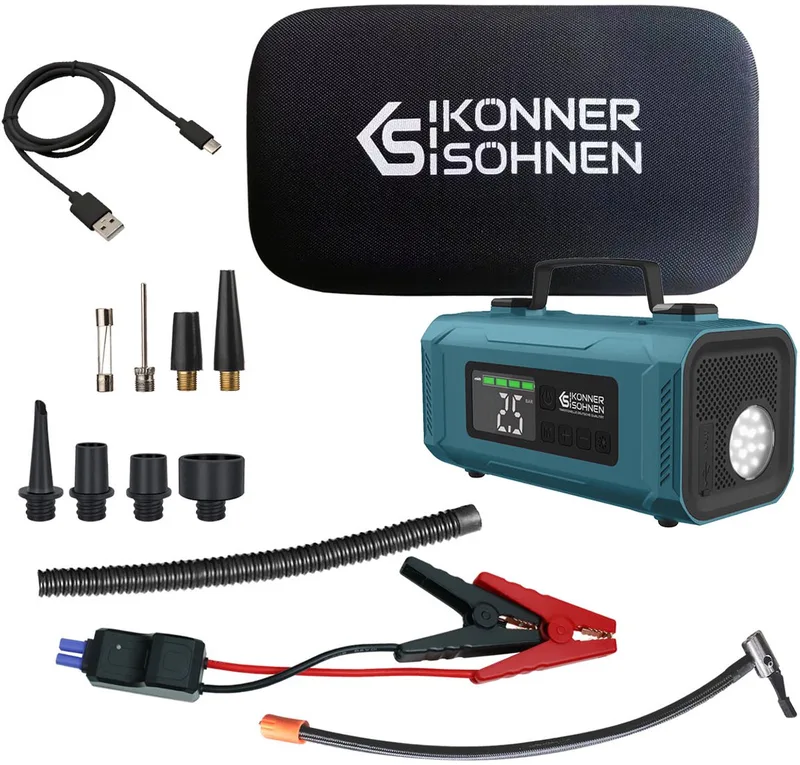 KS JSP-2000 - Starthulpmiddel met Compressor - 2000A - Powerbank - Digitale Display de Könner & Söhnen – image du produit