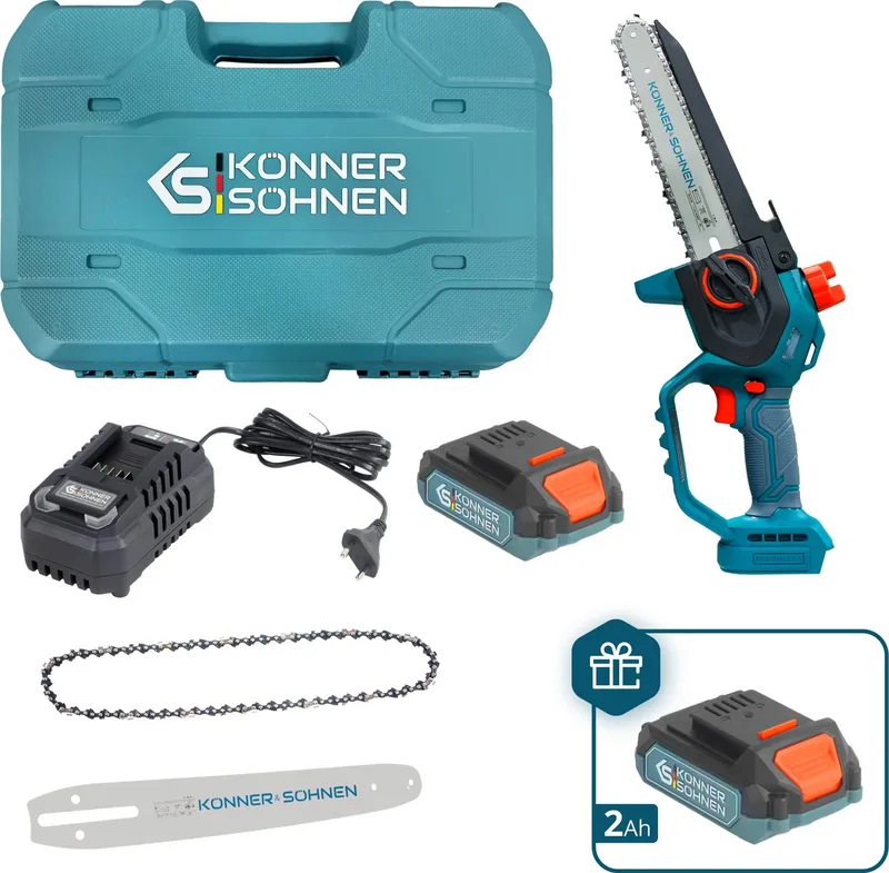 Snoerloze Mini Kettingzaag KS MCS20V-8 CASE PLUS by Könner & Söhnen – product image 1 of 5