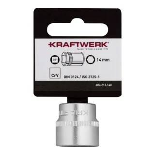 BASIC LINE 3/8" Steckschlüsseleinsatz 14 mm mit Hänger von KRAFTWERK – Produktbild
