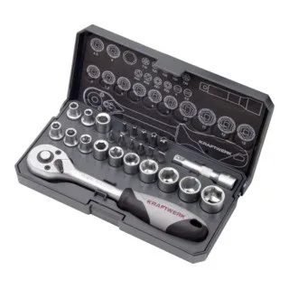 Steckschlüssel-Satz, Basic, 1/4", 26-tlg. von KRAFTWERK – Produktbild
