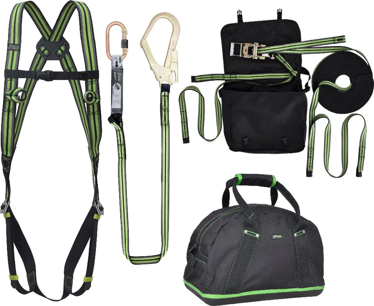 Complete set valbeveiliging Basic - Horizontale leeflijn - Leeflijn band 1,8m de Kratos Safety – image du produit