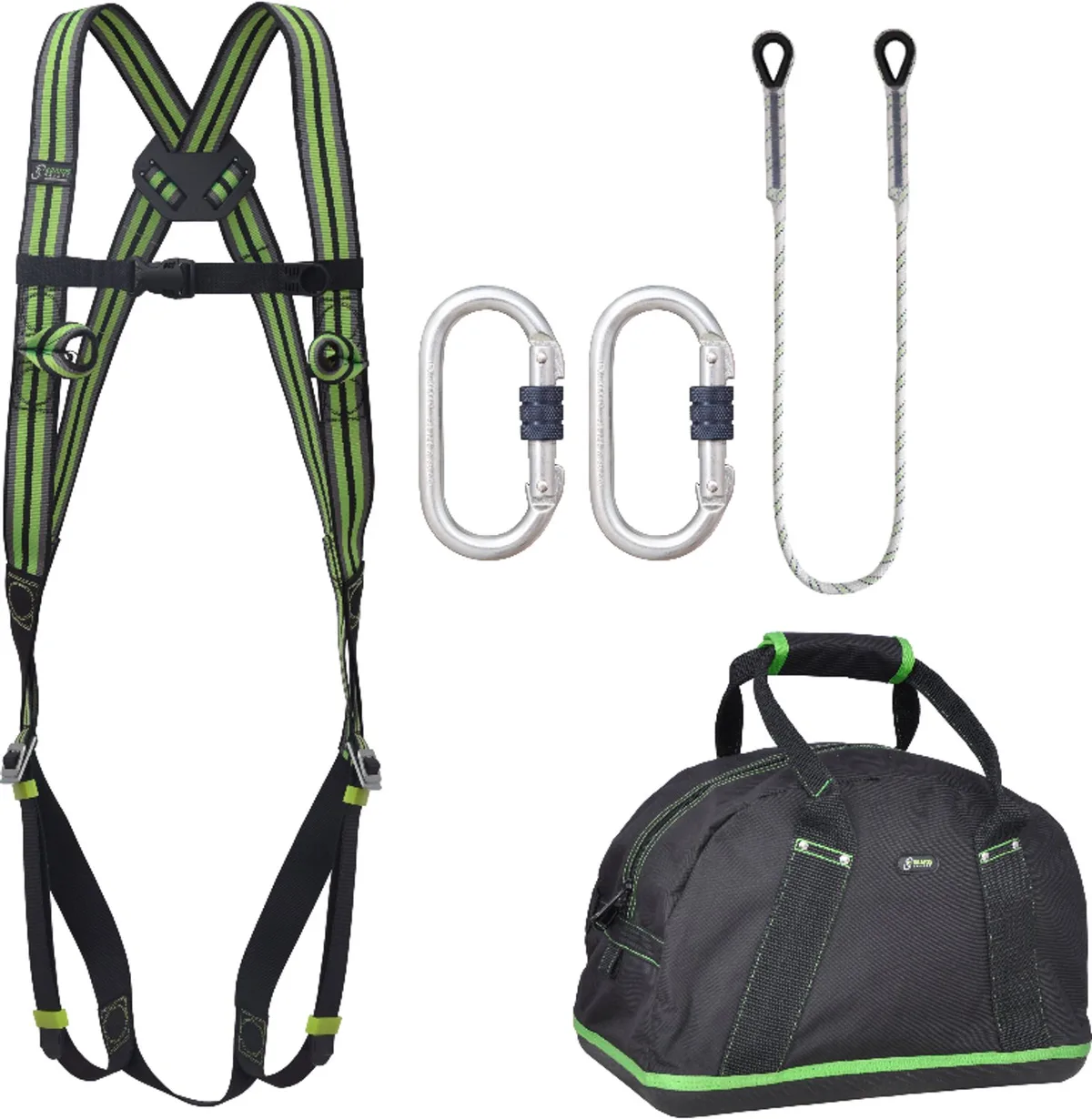 complete set valbeveiliging basic - Kernmantellijn 1,5m - 2x karabijnhaak fra Kratos Safety – produktbillede