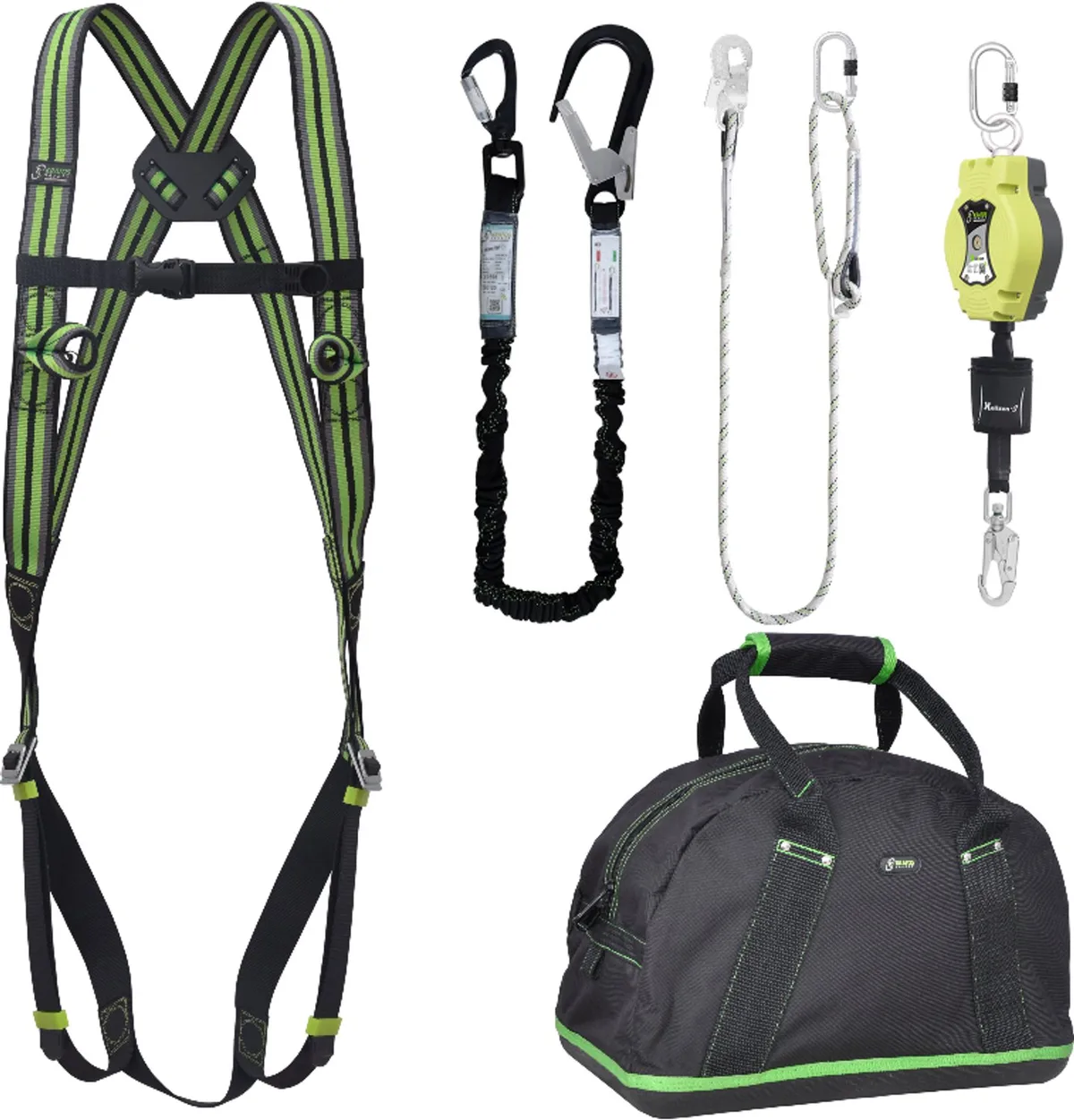 complete set valbeveiliging basic - Valstopblok - Elastische leeflijn - Werkpositielijn 2m by Kratos Safety – product image