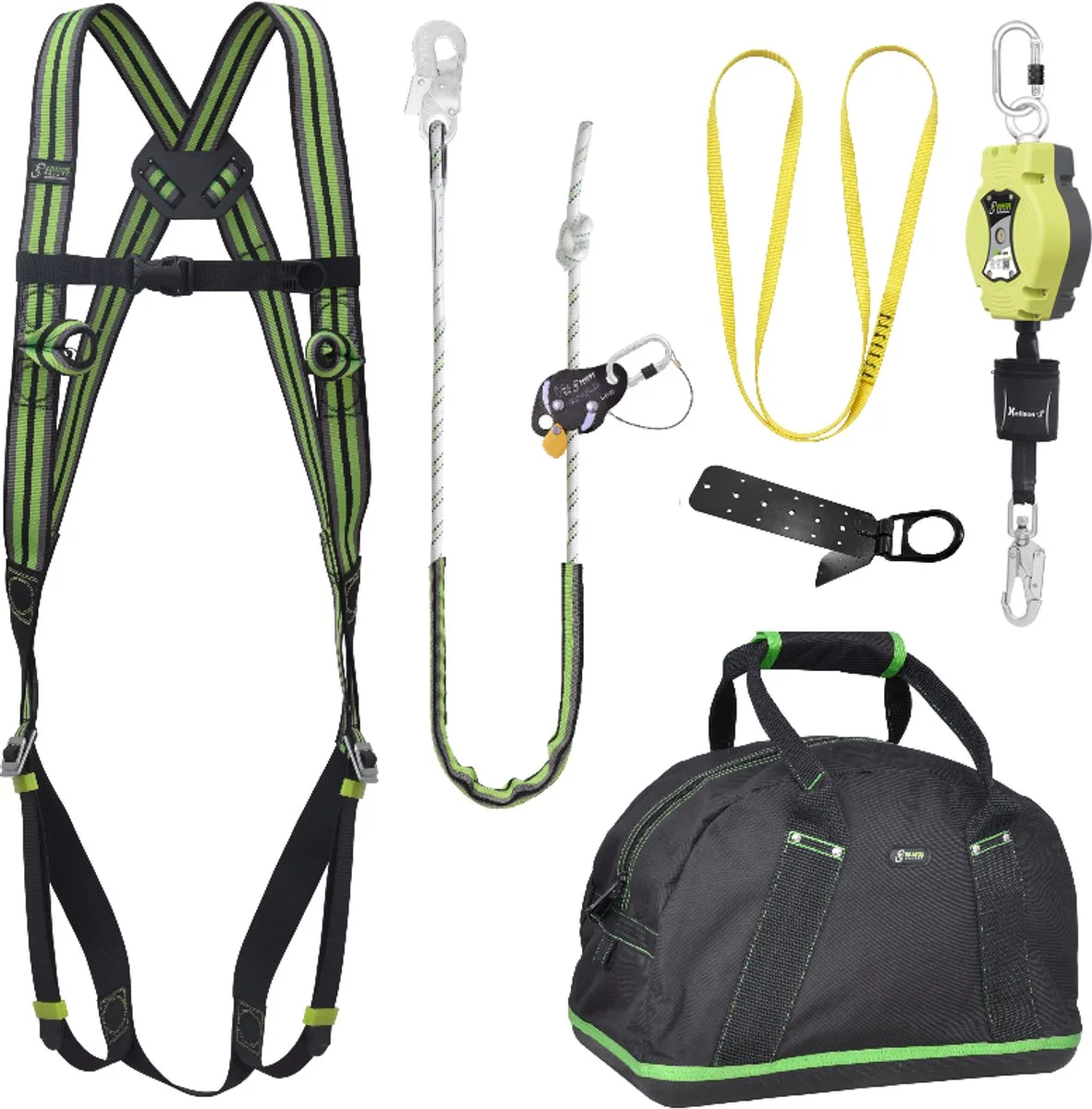 complete set valbeveiliging basic - Valstopblok - Werkpositielijn - Ankerstrop - Ankerpunt by Kratos Safety – product image