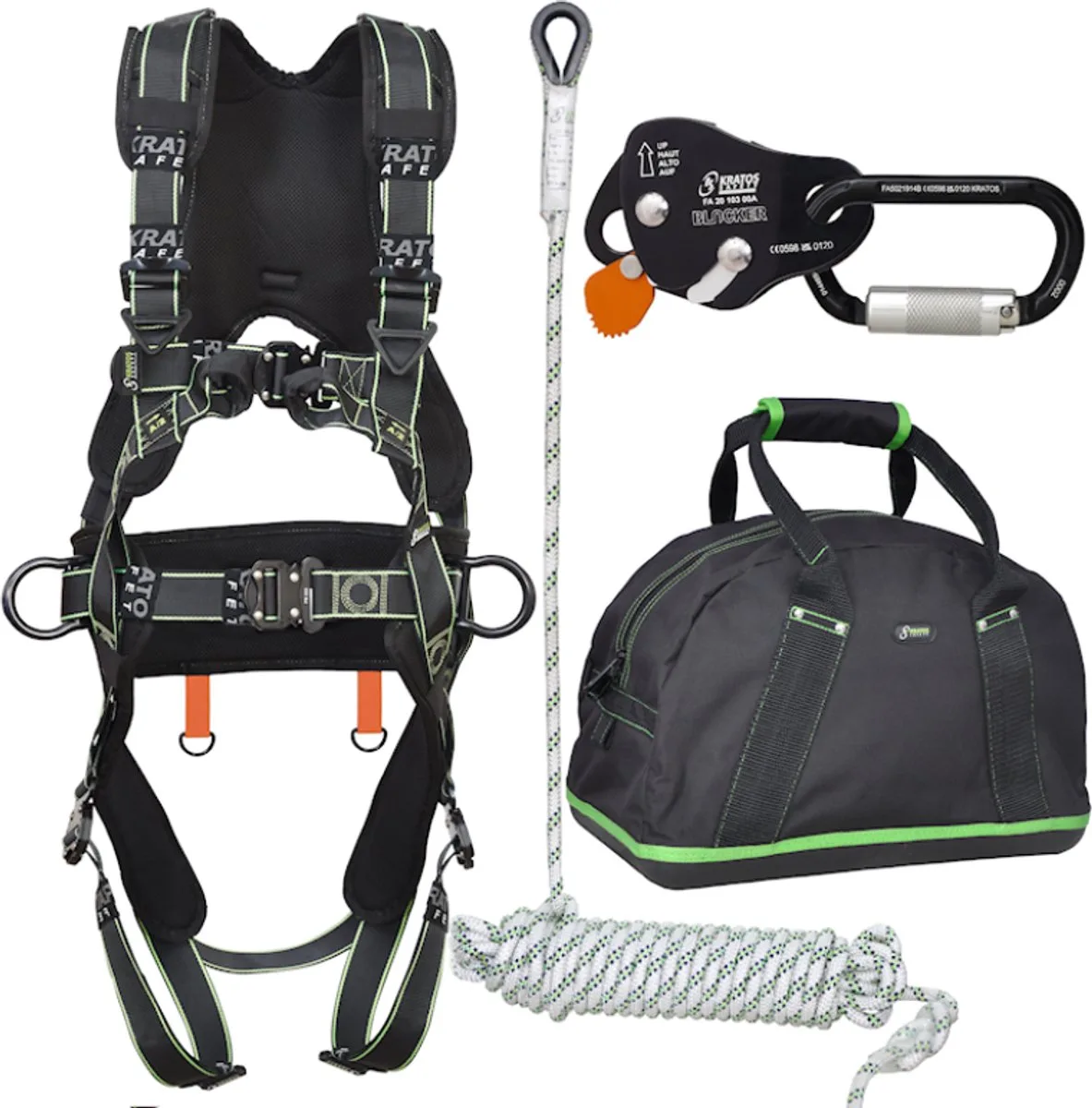 Complete set valbeveiliging Comfort - Daken / Afdalen 30mtr - Maat M-L by Kratos Safety – product image