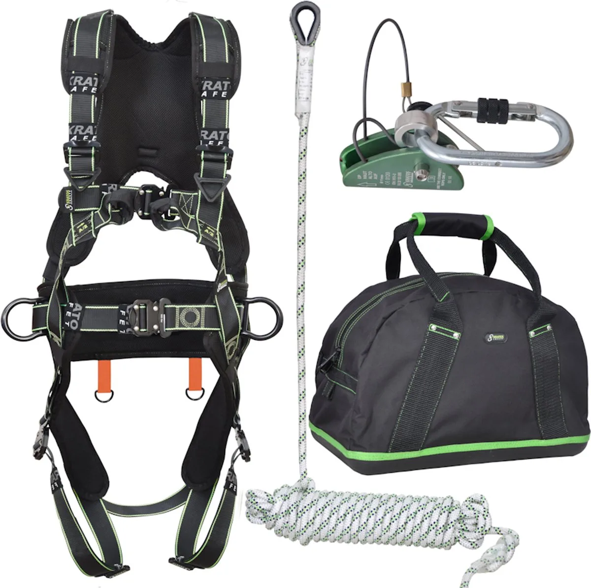 Complete set valbeveiliging Comfort - Daken / Afdalen 30mtr - Maat M-L by Kratos Safety – product image