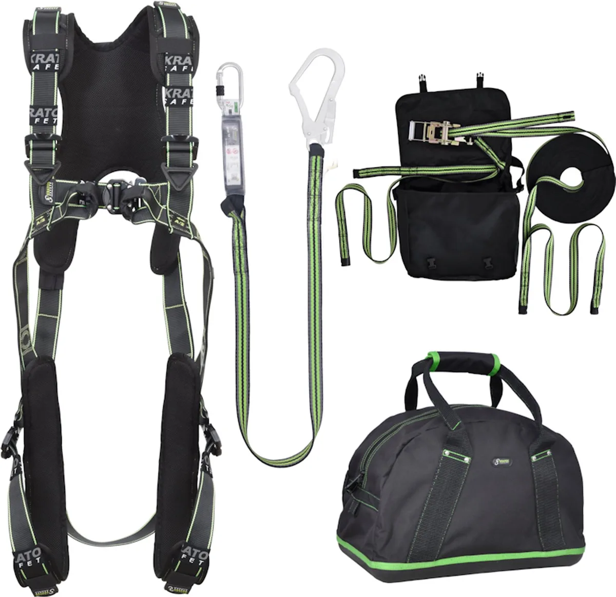complete set valbeveiliging comfort - Horizontale leeflijn - Leeflijn band - Maat L-XXL by Kratos Safety – product image