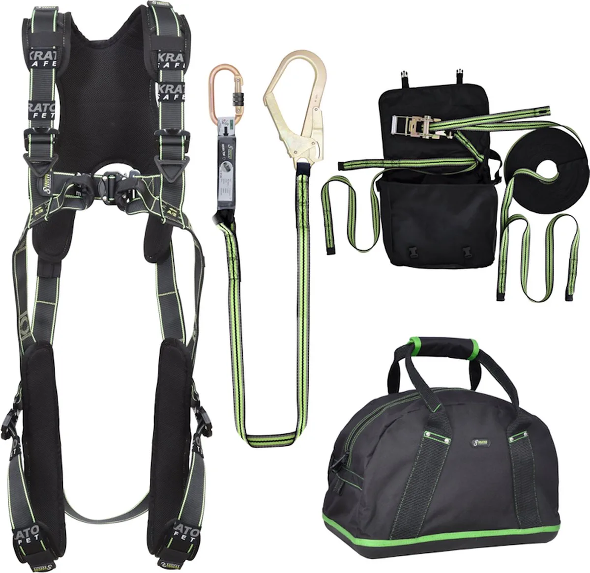 complete set valbeveiliging comfort - Horizontale leeflijn - Leeflijn band - Maat L-XXL by Kratos Safety – product image