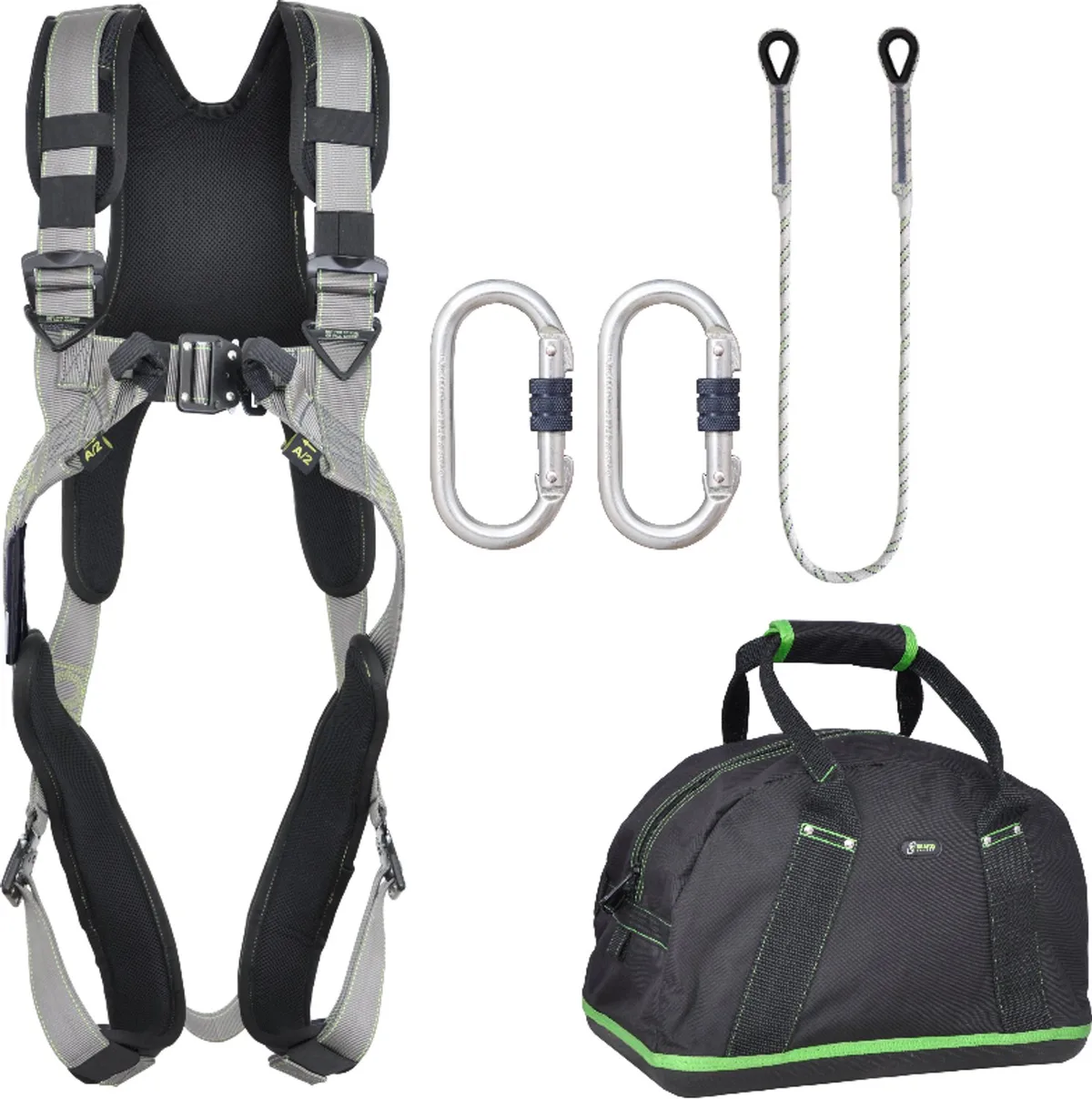 complete set valbeveiliging comfort - Kernmantellijn 1,5m - 2x karabijnhaak - Maat L-XXL by Kratos Safety – product image