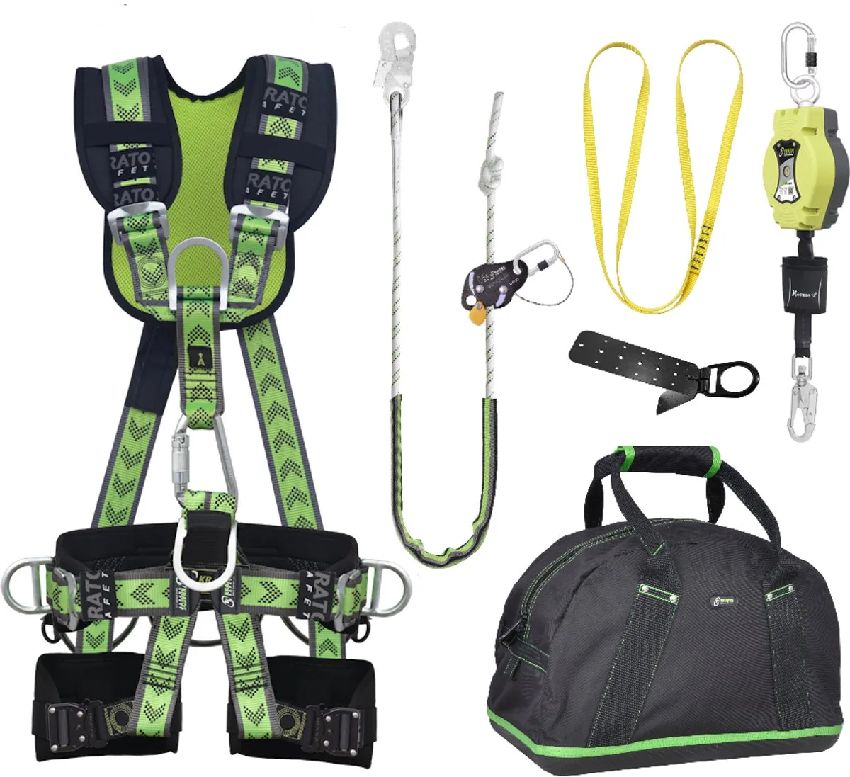 complete set valbeveiliging Comfort-Plus - Valstopblok - Werkpositielijn - Ankerstrop - Ankerpunt - Maat M-L by Kratos Safety – product image