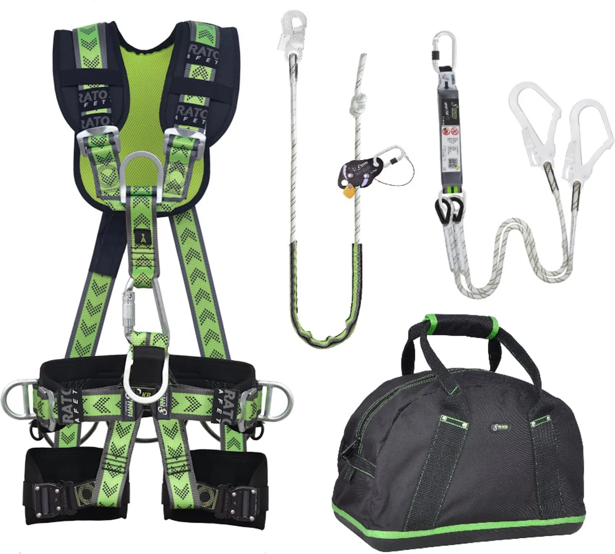 complete set valbeveiliging Comfort-Plus - Werkpositielijn - Y-leeflijn 1.5m - Maat L-XXL von Kratos Safety – Produktbild