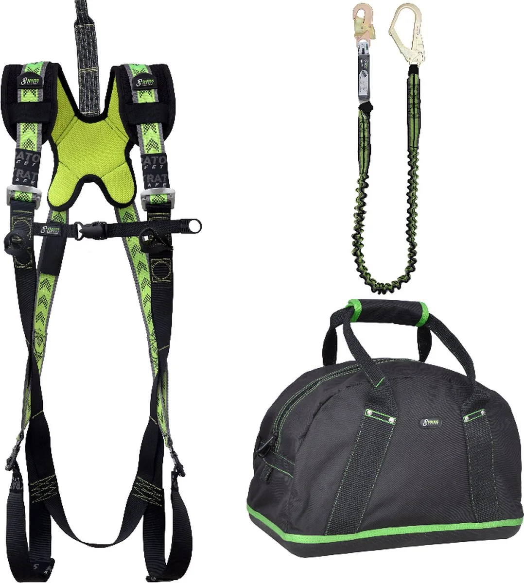 Complete set valbeveiliging Standaard - Elastische weerhoudingslijn - Maat L-XXL van Kratos Safety – productafbeelding