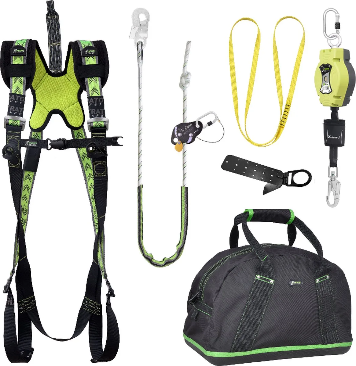 complete set valbeveiliging standaard - Met valstopblok, werkpositielijn, ankerstrop en ankerpunt - Maat L-XXL fra Kratos Safety – produktbillede