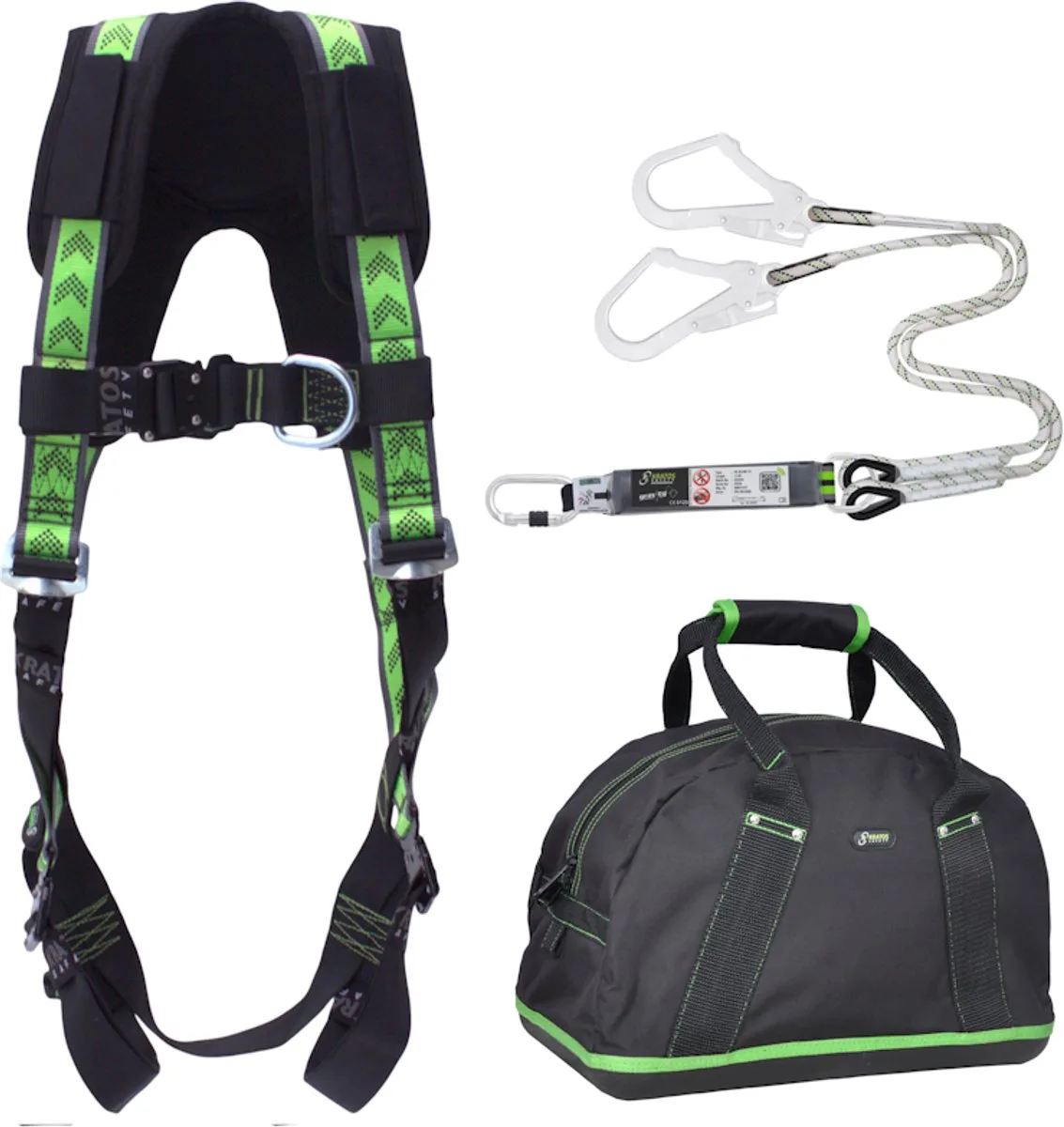 Complete set valbeveiliging Standaard-Plus - Dubbele leeflijn 1,5mtr - Maat L-XXL by Kratos Safety – product image