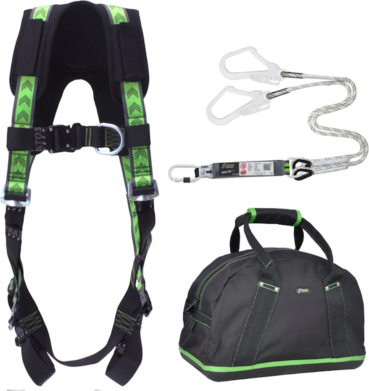 Complete set valbeveiliging Standaard-Plus - Dubbele leeflijn 1,5mtr - Maat S-L van Kratos Safety – productafbeelding
