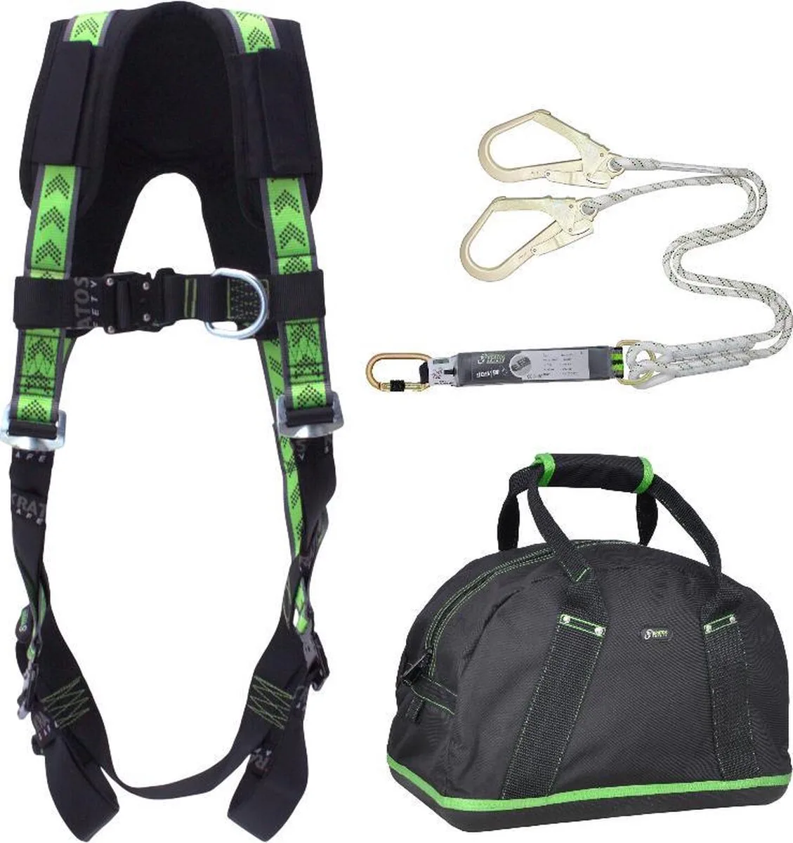Complete set valbeveiliging Standaard-Plus - Dubbele leeflijn 1,5mtr - Maat S-L de Kratos Safety – image du produit