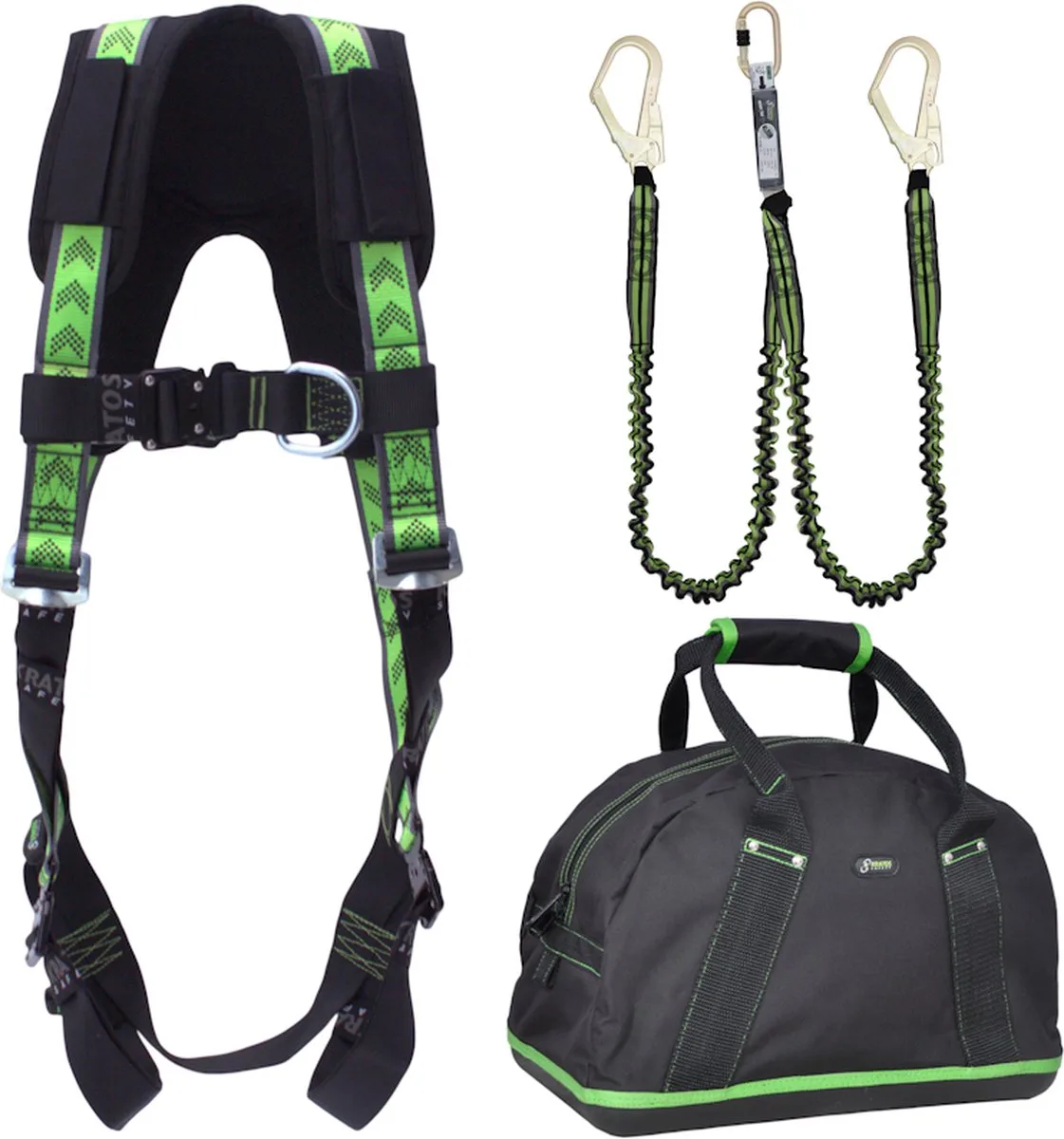 complete set valbeveiliging standaard-plus - Elastische Y-lijn 1,5m - Maat S-L van Kratos Safety – productafbeelding
