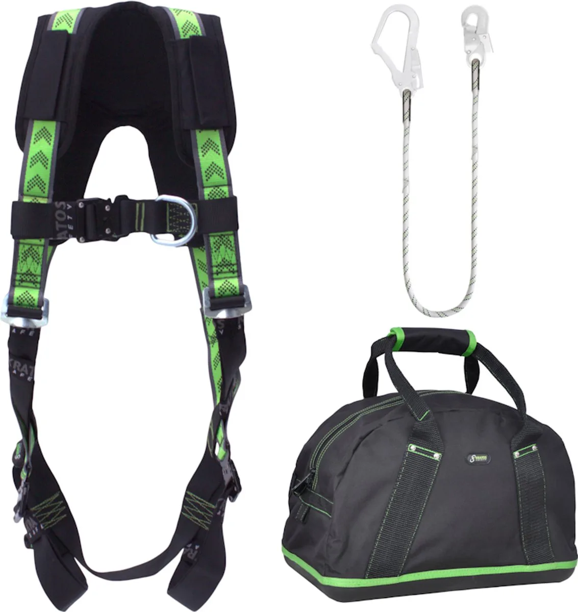 Complete set valbeveiliging Standaard-Plus - Weerhoudingslijn 1,5mtr - Maat S-L van Kratos Safety – productafbeelding