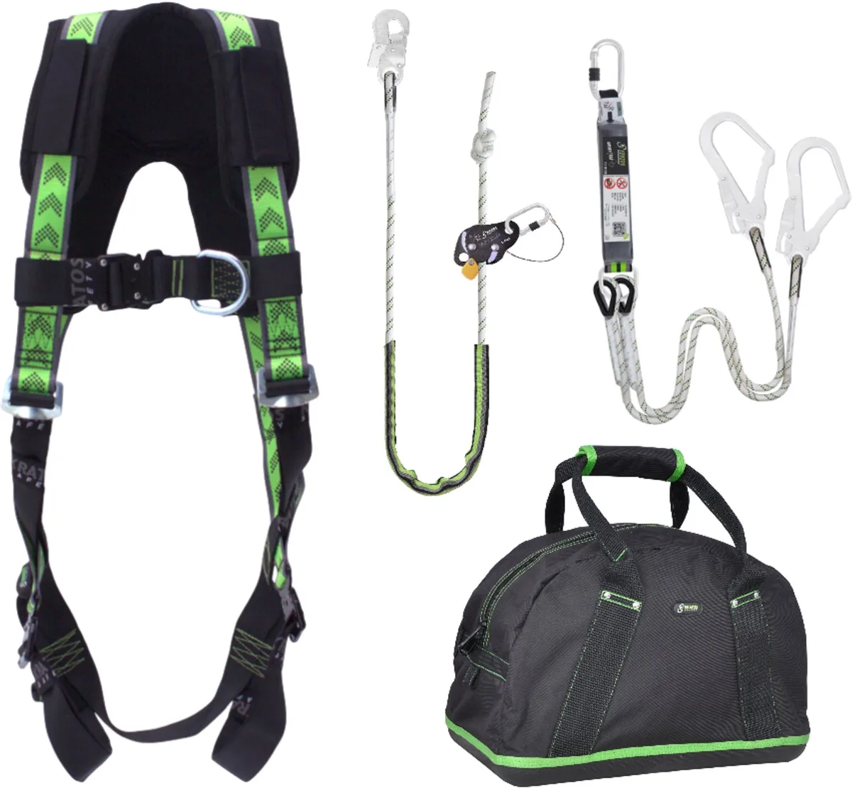 complete set valbeveiliging standaard-plus - Werkpositielijn - Y-leeflijn 1.5m - Maat L-XXL van Kratos Safety – productafbeelding
