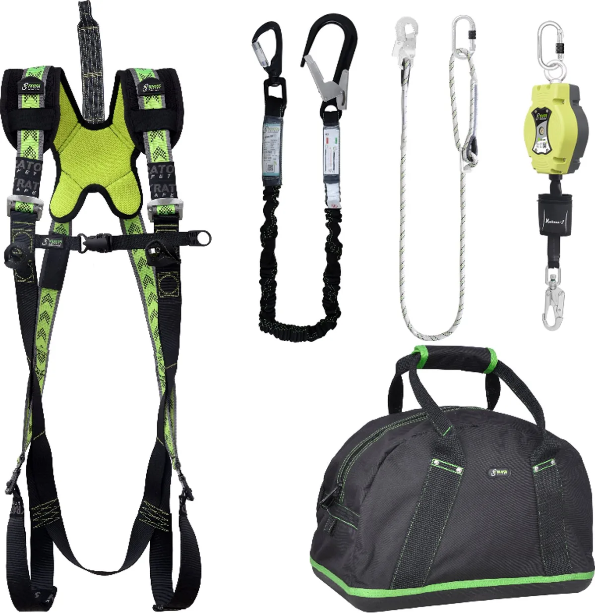 complete set valbeveiliging standaard - Valstopblok - Elastische leeflijn - Werkpositielijn 2m - Maat S-L by Kratos Safety – product image