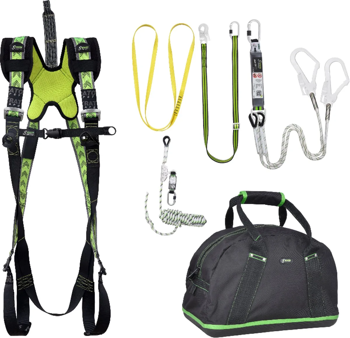 complete set valbeveiliging standaard - Y-leeflijn - Veiligheidslijn - Werkpositielijn - Ankerstrop - Maat S-L by Kratos Safety – product image