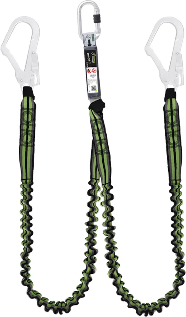 elastische dubbele veiligheidslijn 2x steigerhaak en karabijnhaak 1.5meter FA3080015 - FA5010322B Aluminium karabijnhaak - Incl. FA5010322B Aluminium karabijnhaak von Kratos Safety – Produktbild
