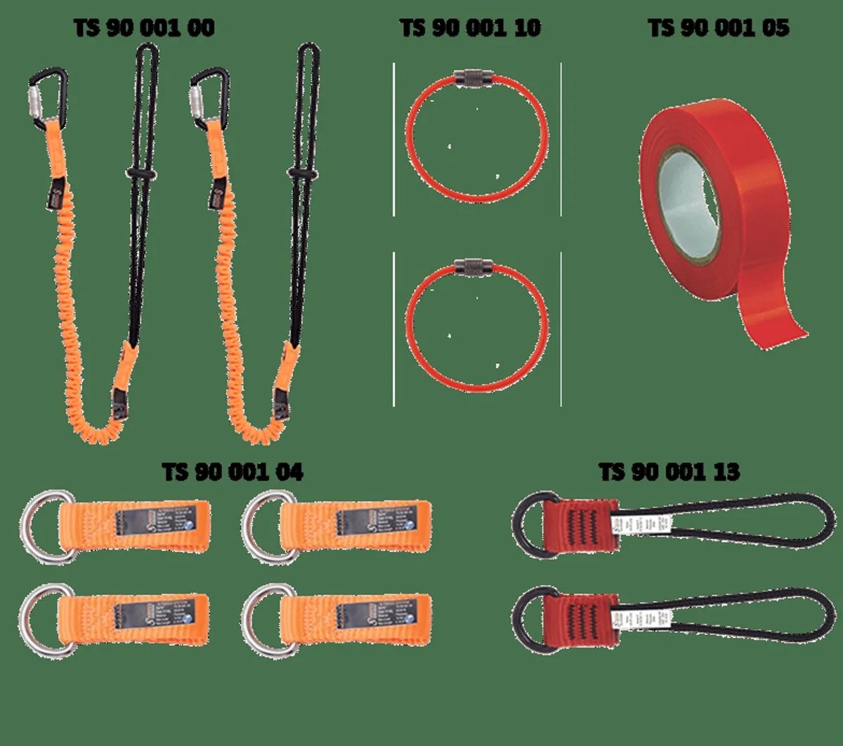 gereedschapshoudersset 11 stuks - TS9010000 - 1.30 m fra Kratos Safety – produktbillede