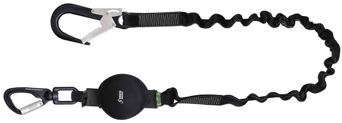 Gravity-S Elastische Lijn 2,00 m en Valdemper – FA3072320 - FA5020860 Aluminium steigerhaak - Incl. FA5020860 Aluminium steigerhaak van Kratos Safety – productafbeelding