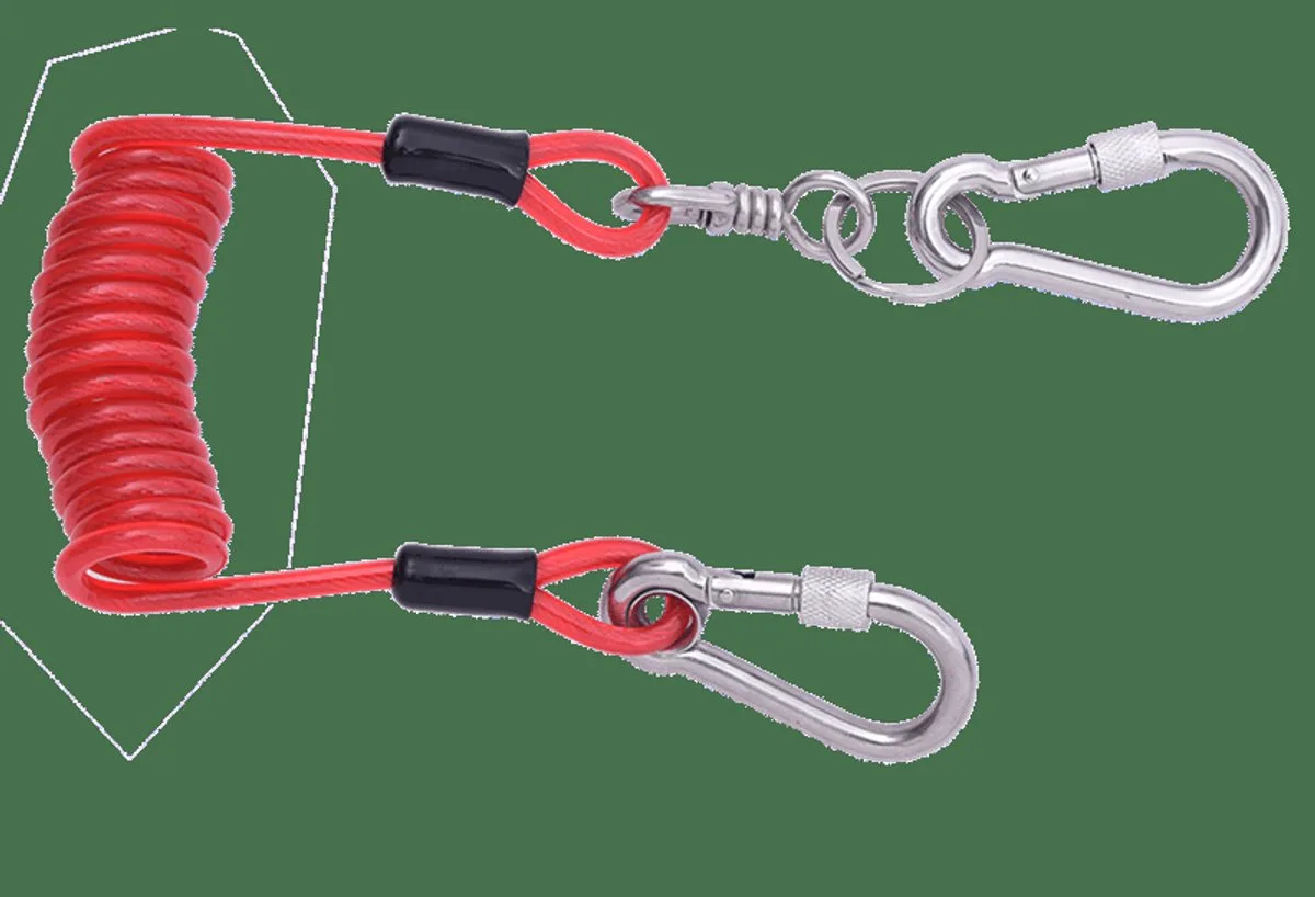 spiraalvormige gereedschapslijn + 2 karabijnhaken - TS9000109 - 1.30 m van Kratos Safety – productafbeelding