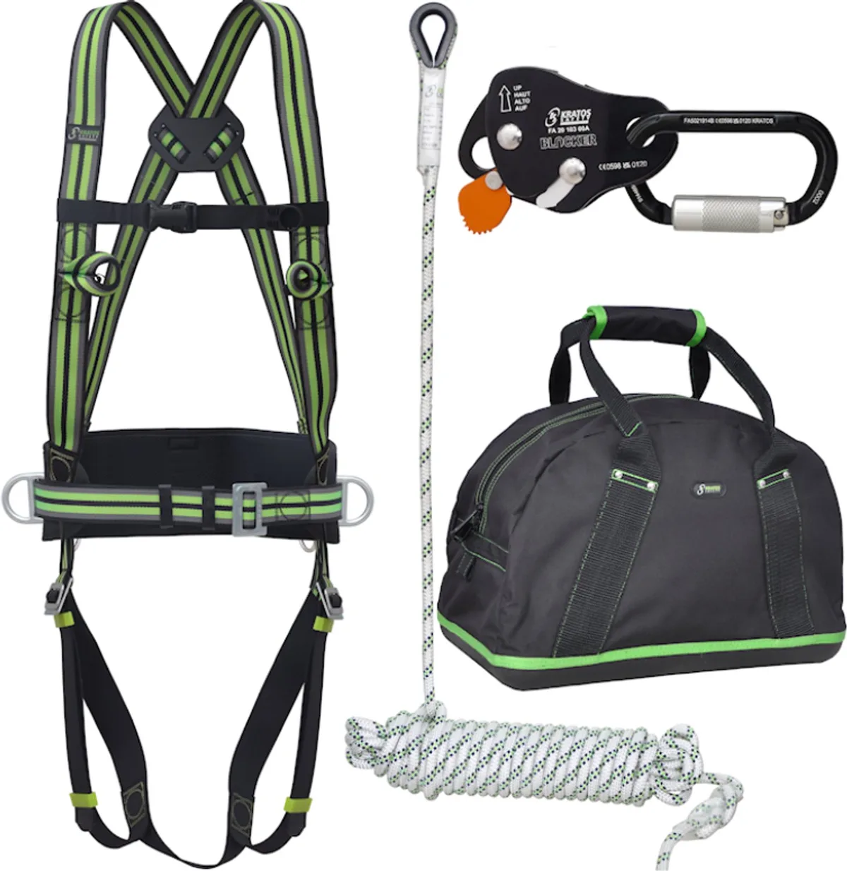 valbeveiliging-set Basic voor Daken / Afdalen 20mtr de Kratos Safety – image du produit
