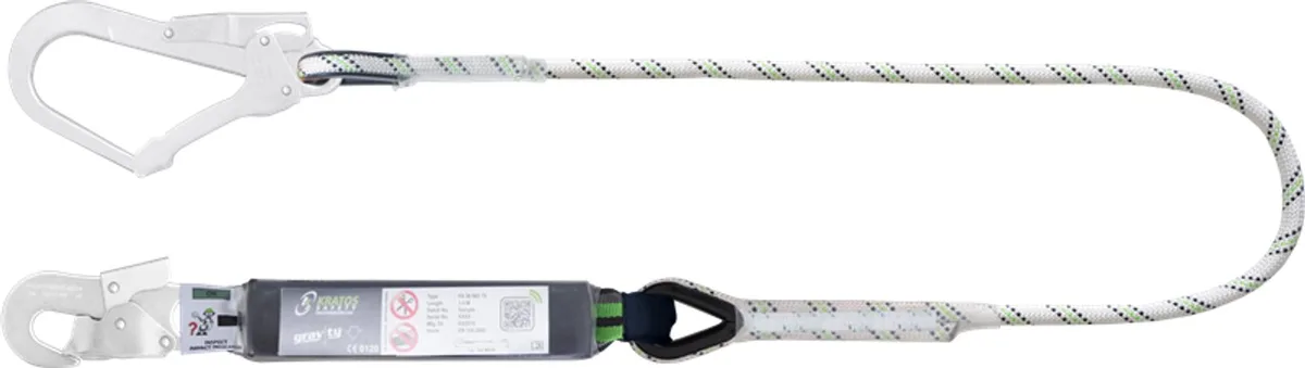 veiligheidslijn met steigerhaak en karabijnhaak - 1.5m - FA3050315 - FA5010322B Aluminium karabijnhaak - Incl. FA5010322B Aluminium karabijnhaak von Kratos Safety – Produktbild