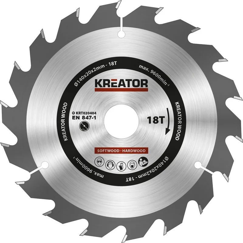 Accessories - KRT020404 - Cirkelzaagblad - Ø 140x20x2,0mm 18T by Kreator – product image