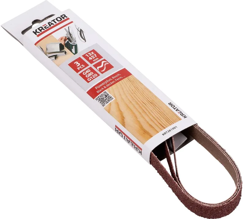 Accessories - KRT261001 - Schuurband - 13x457mm - K40-80-120 - 3 st. de Kreator – image du produit