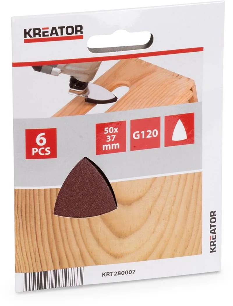 Accessories - KRT280007 - Schuurpapier driehoekig - 50x37mm - K120 - 6 st. de Kreator – image du produit
