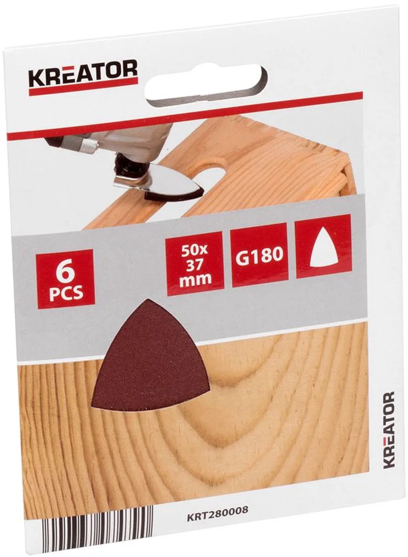Accessories - KRT280008 - Schuurpapier driehoekig - 50x37mm - K180 - 6 st. de Kreator – image du produit