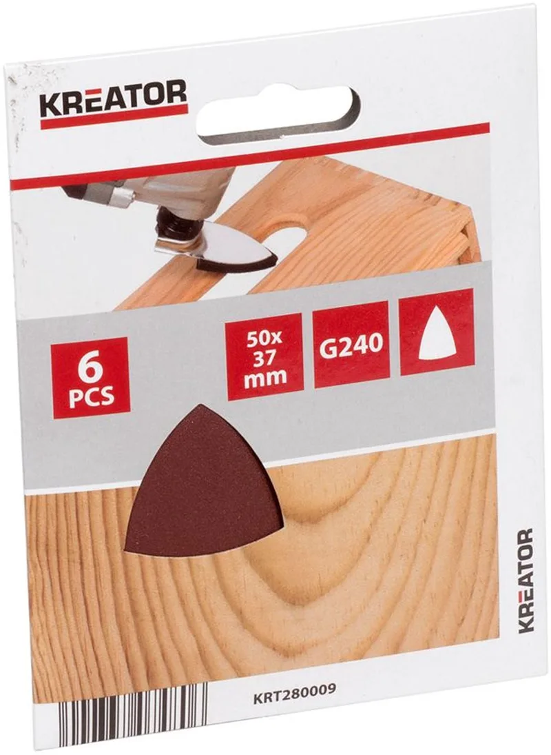 Accessories - KRT280009 - Schuurpapier driehoekig - 50x37mm - K240 - 6 st. de Kreator – image du produit
