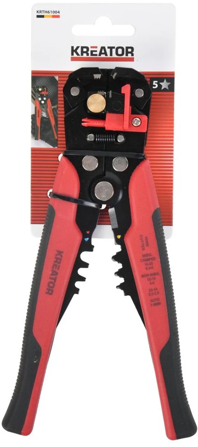 Draadstriptang KRTH61004 - Striptang - lengte 205 mm-max Ø 6 mm - automatisch - Gereedschap, handgereedschap de Kreator, Rouge – image du produit