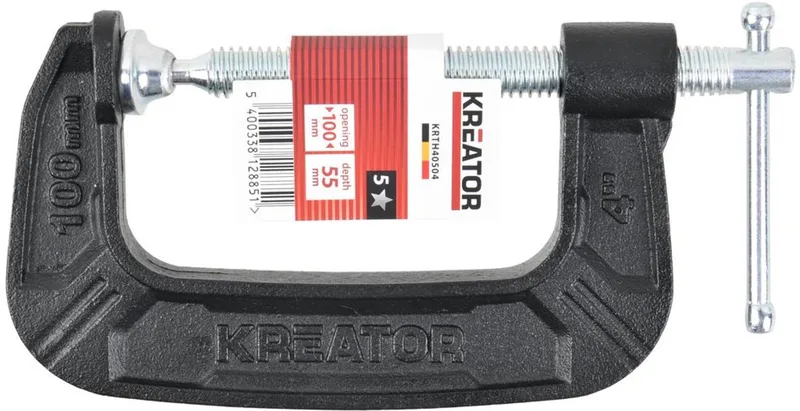 G-klem KRTH40504 - Spanklem - spanwijdte tot 100 mm - Gereedschap, handgereedschap, lijmklem von Kreator, Schwarz – Produktbild
